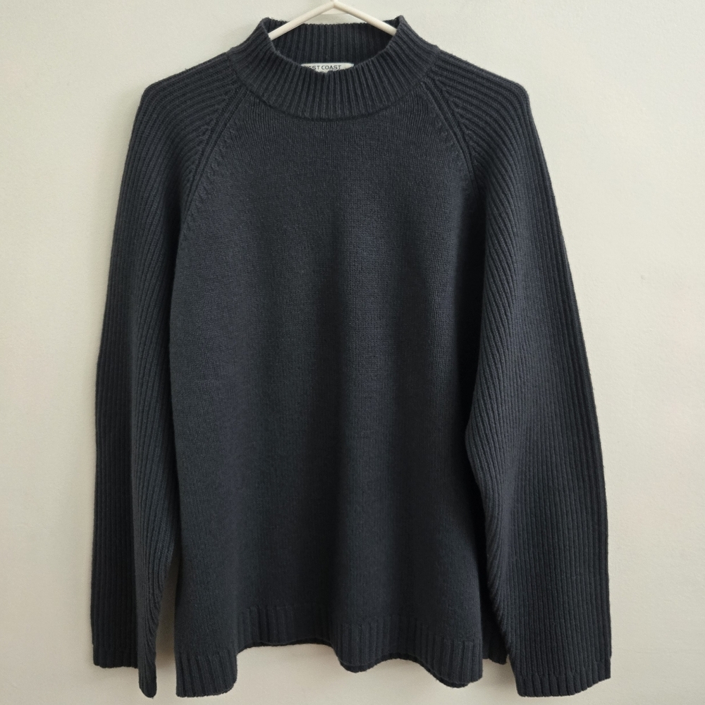 Vintage West Coast Spy Lambswool Mock Neck Gray Sweater Size L